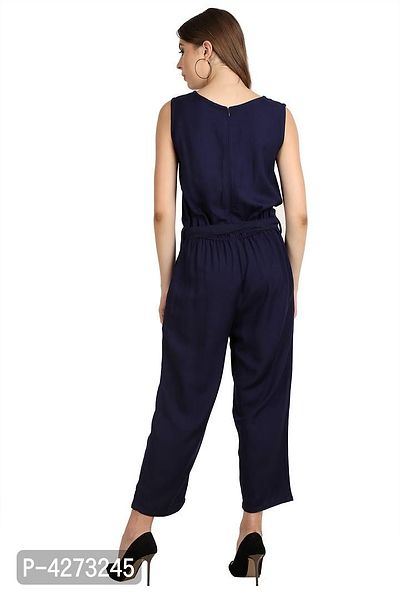 Solid Blue Jumpsuit for women-thumb5