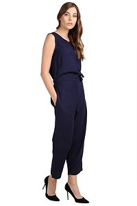 Solid Blue Jumpsuit for women-thumb3