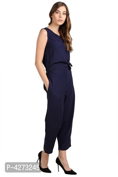 Solid Blue Jumpsuit for women-thumb4