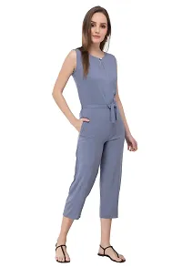 women rayon tie knot jumpsuit-thumb2