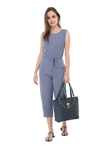 women rayon tie knot jumpsuit-thumb1