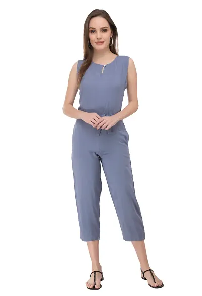 Solid Rayon Jumpsuits For Women