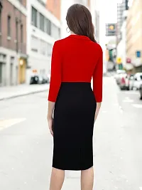 Stylish Red Lycra Solid Bodycon Dress For Women-thumb1