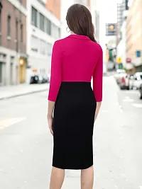 Stylish Pink Lycra Solid Bodycon Dress For Women-thumb2