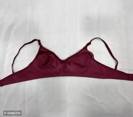 Stylish Maroon Cotton Solid Bras For Women Single Pack