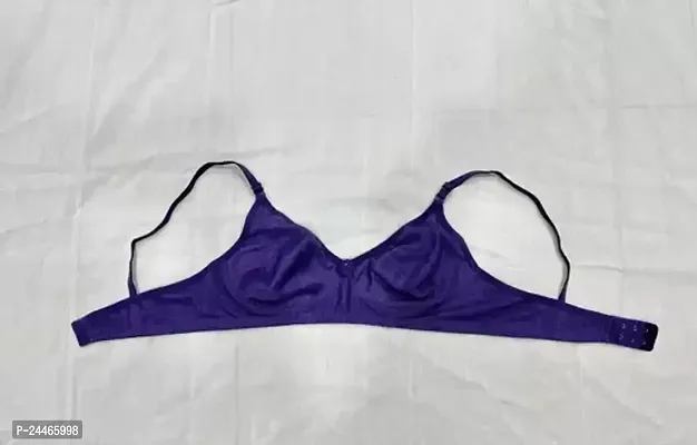 Stylish Blue Cotton Solid Bras For Women Single Pack