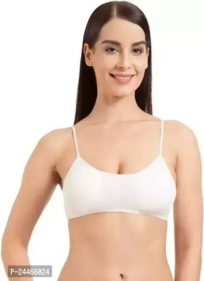 Stylish White Cotton Solid Bralette Combo For Women Single Pack