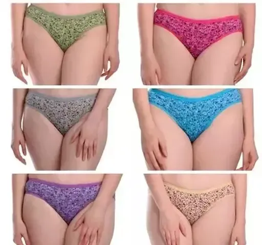 Cotton Printed Panty For Women And Girls - Pack Of 6