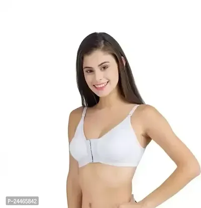 Stylish White Cotton Solid Bras For Women Single Pack