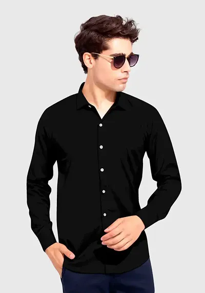 Comfortable Cotton Blend Long Sleeve Formal Shirt 