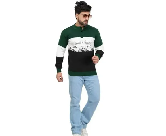 Classic Acrylic Solid Full Sleeves Sweaters for Men
