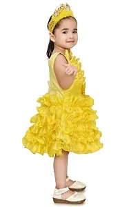 FB Empire Girls' PolyesterCasual Knee Length Dress (Yellow, 1-2 Years/P001)-thumb2