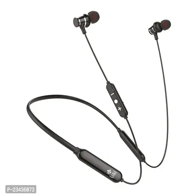 Rapid 50 Hours Battery Backup Wireless Neckband Dual Pairing Bluetooth Headset Bluetooth Headset (Black  In the Ear)