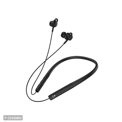 Silver 25 Hours Battery Backup Bluetooth Neckband with ENC and IPX5 Water Resistant Wireless Headset