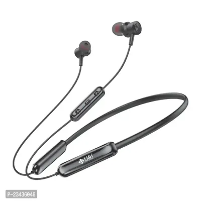 Valley 80 Hours Music Time Fast Charging Wireless Neckband with mic Bluetooth Headset (Black  In the Ear)