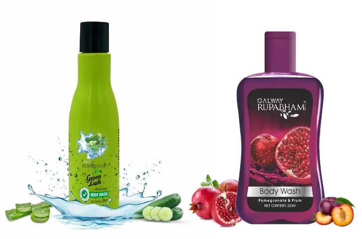 Galway Green Lush Body Wash, Body Wash Pomegranate And Plum Pack Of 2