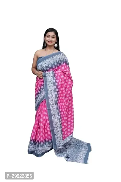 Elegant Multicoloured Cotton Printed Ready To Wear Stitched Saree For Women