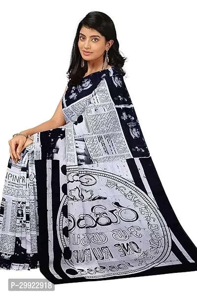 Elegant Multicoloured Cotton Printed Ready To Wear Stitched Saree For Women