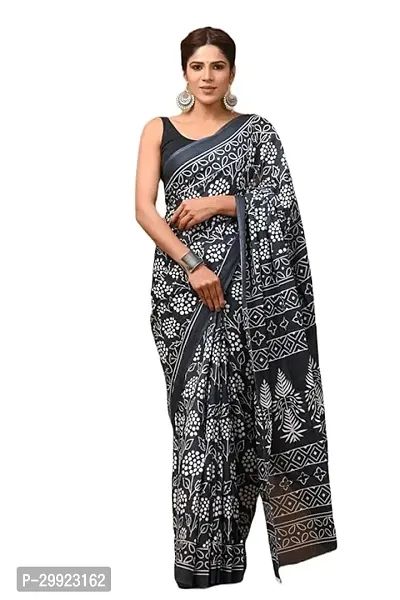 Elegant Multicoloured Cotton Printed Ready To Wear Stitched Saree For Women-thumb0