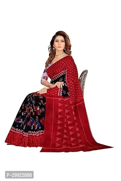 Elegant Multicoloured Cotton Printed Ready To Wear Stitched Saree For Women