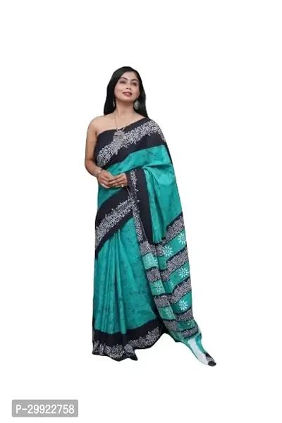 Elegant Multicoloured Cotton Printed Ready To Wear Stitched Saree For Women-thumb0