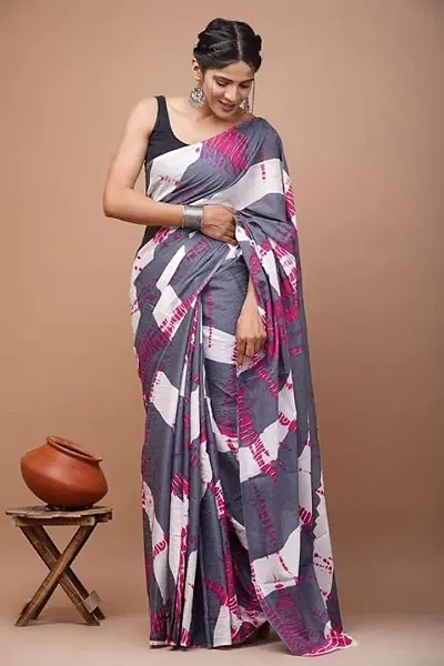 Attractive Cotton Saree with Blouse piece 