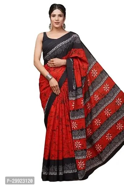 Elegant Multicoloured Cotton Printed Ready To Wear Stitched Saree For Women-thumb0