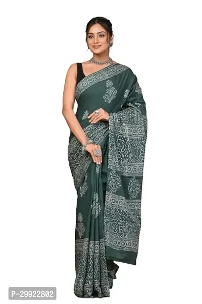 Elegant Multicoloured Cotton Printed Ready To Wear Stitched Saree For Women-thumb0