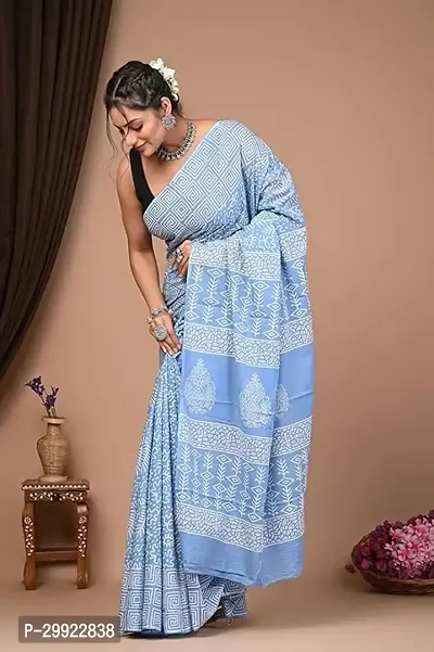 Elegant Multicoloured Cotton Printed Ready To Wear Stitched Saree For Women