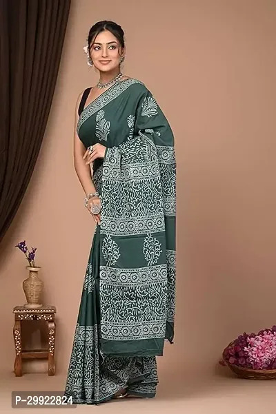 Elegant Multicoloured Cotton Printed Ready To Wear Stitched Saree For Women-thumb0