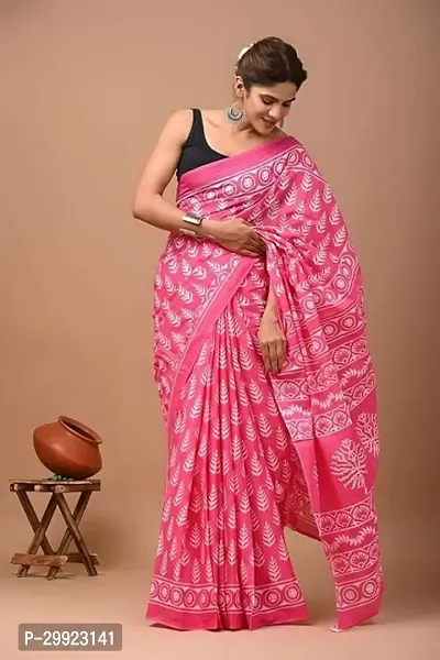 Elegant Multicoloured Cotton Printed Ready To Wear Stitched Saree For Women-thumb0