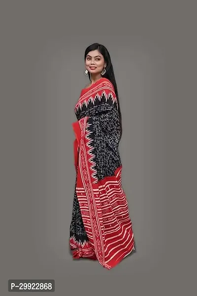 Elegant Multicoloured Cotton Printed Ready To Wear Stitched Saree For Women-thumb0