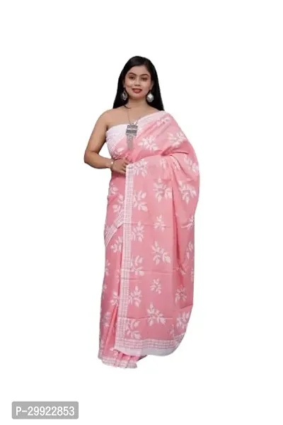 Elegant Multicoloured Cotton Printed Ready To Wear Stitched Saree For Women