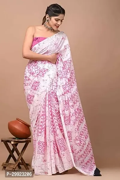 Elegant Multicoloured Cotton Printed Ready To Wear Stitched Saree For Women