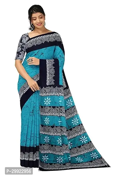 Elegant Multicoloured Cotton Printed Ready To Wear Stitched Saree For Women-thumb0