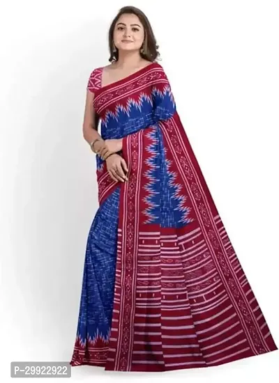 Elegant Multicoloured Cotton Printed Ready To Wear Stitched Saree For Women