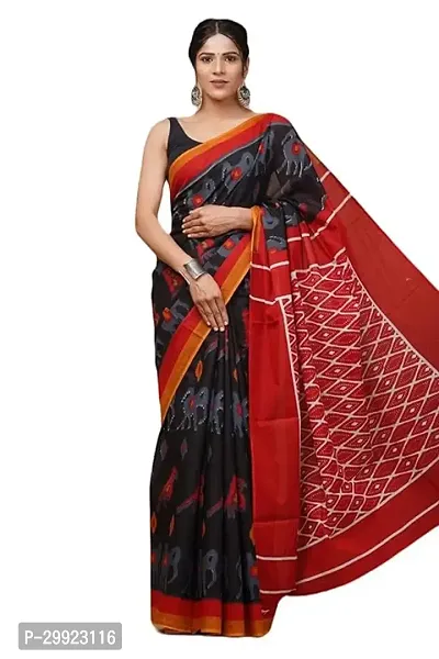 Elegant Multicoloured Cotton Printed Ready To Wear Stitched Saree For Women-thumb0