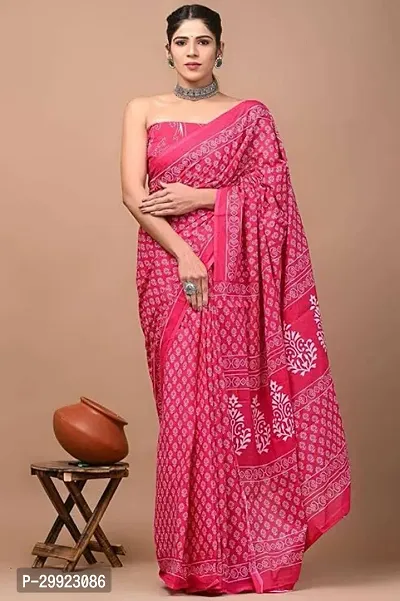 Elegant Multicoloured Cotton Printed Ready To Wear Stitched Saree For Women-thumb0