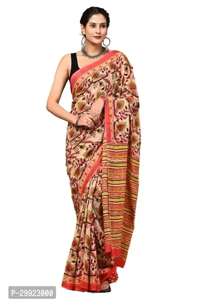 Elegant Multicoloured Cotton Printed Ready To Wear Stitched Saree For Women-thumb0