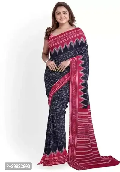 Elegant Multicoloured Cotton Printed Ready To Wear Stitched Saree For Women-thumb0