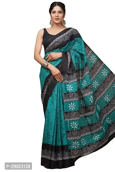 Elegant Multicoloured Cotton Printed Ready To Wear Stitched Saree For Women