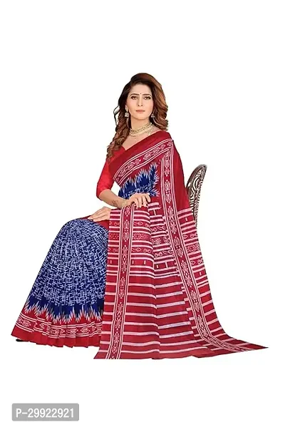 Elegant Multicoloured Cotton Printed Ready To Wear Stitched Saree For Women-thumb0