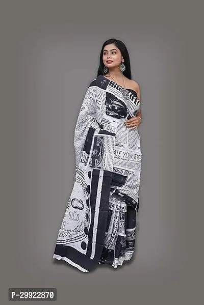 Elegant Multicoloured Cotton Printed Ready To Wear Stitched Saree For Women