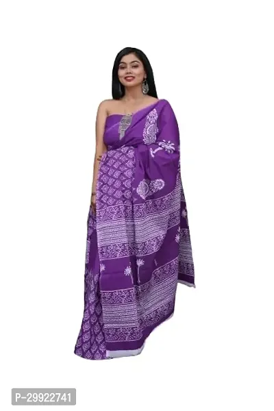 Elegant Multicoloured Cotton Printed Ready To Wear Stitched Saree For Women-thumb0