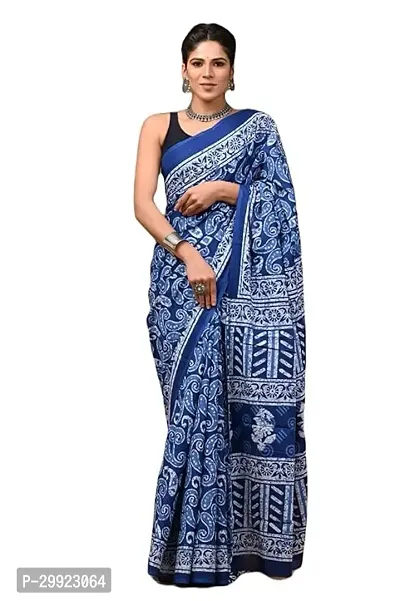 Elegant Multicoloured Cotton Printed Ready To Wear Stitched Saree For Women-thumb0