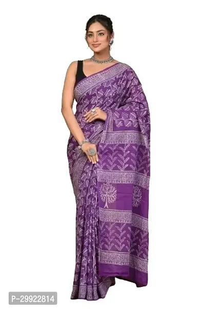 Elegant Multicoloured Cotton Printed Ready To Wear Stitched Saree For Women-thumb0