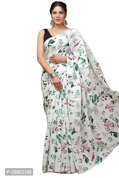 Elegant Multicoloured Cotton Printed Ready To Wear Stitched Saree For Women-thumb0