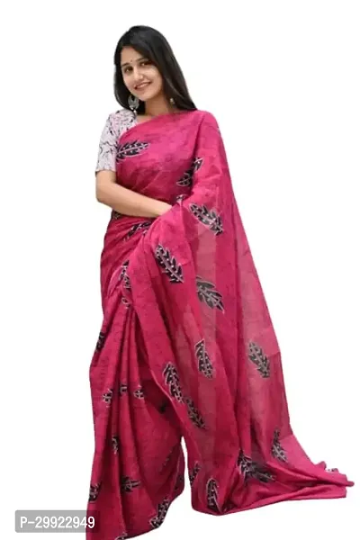 Elegant Multicoloured Cotton Printed Ready To Wear Stitched Saree For Women-thumb0