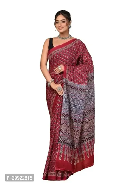 Elegant Multicoloured Cotton Printed Ready To Wear Stitched Saree For Women-thumb0