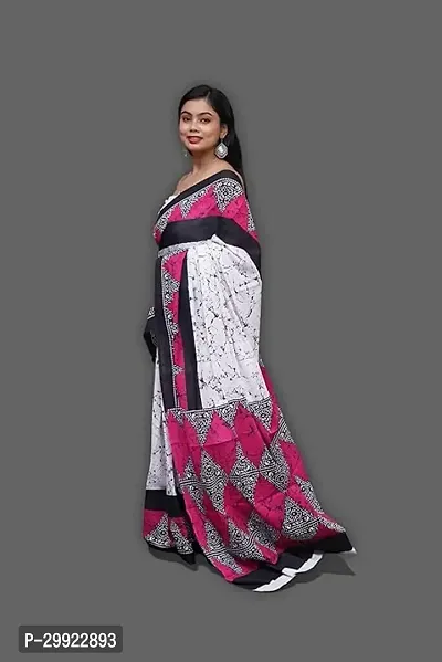 Elegant Multicoloured Cotton Printed Ready To Wear Stitched Saree For Women-thumb0